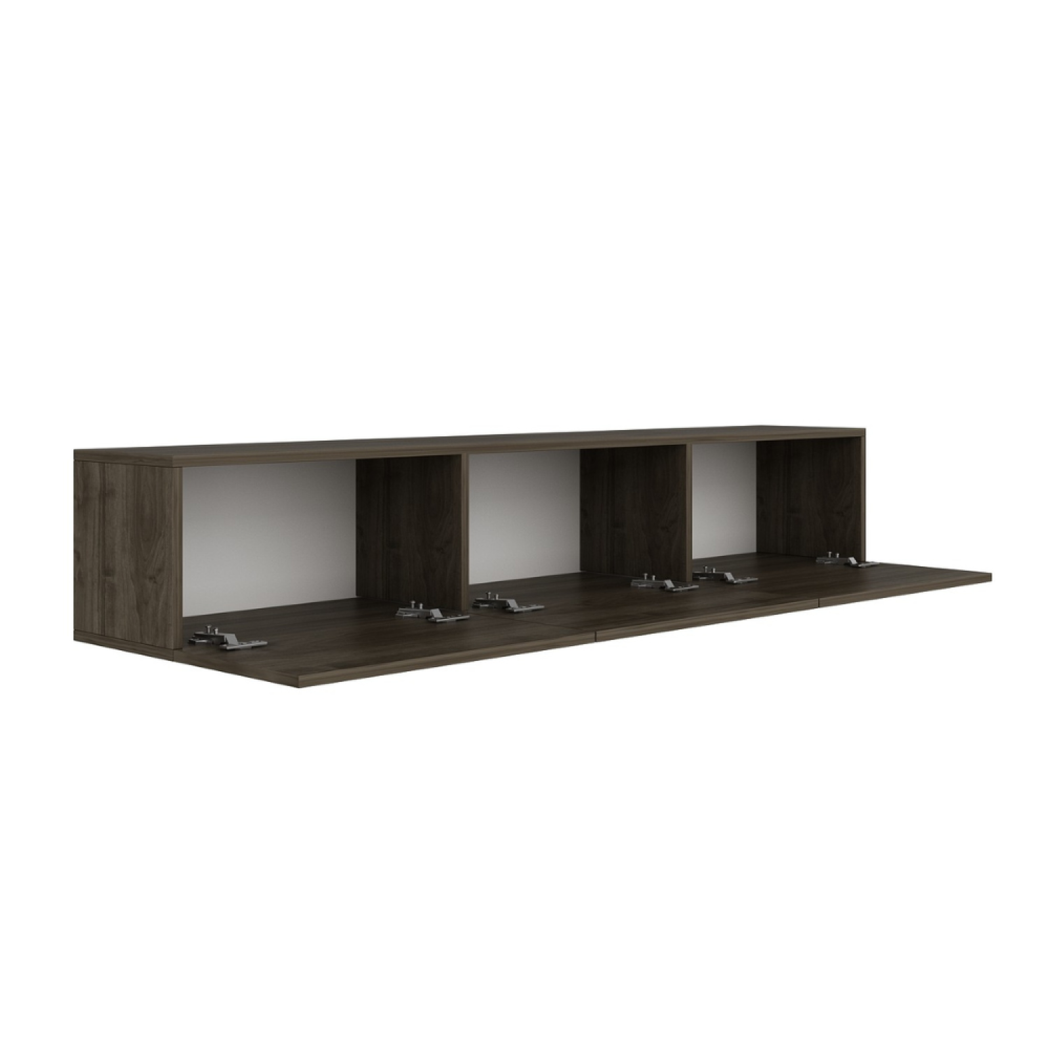 CONCEPT USINE Meuble tv suspendu avec placards 150cm noyer hal