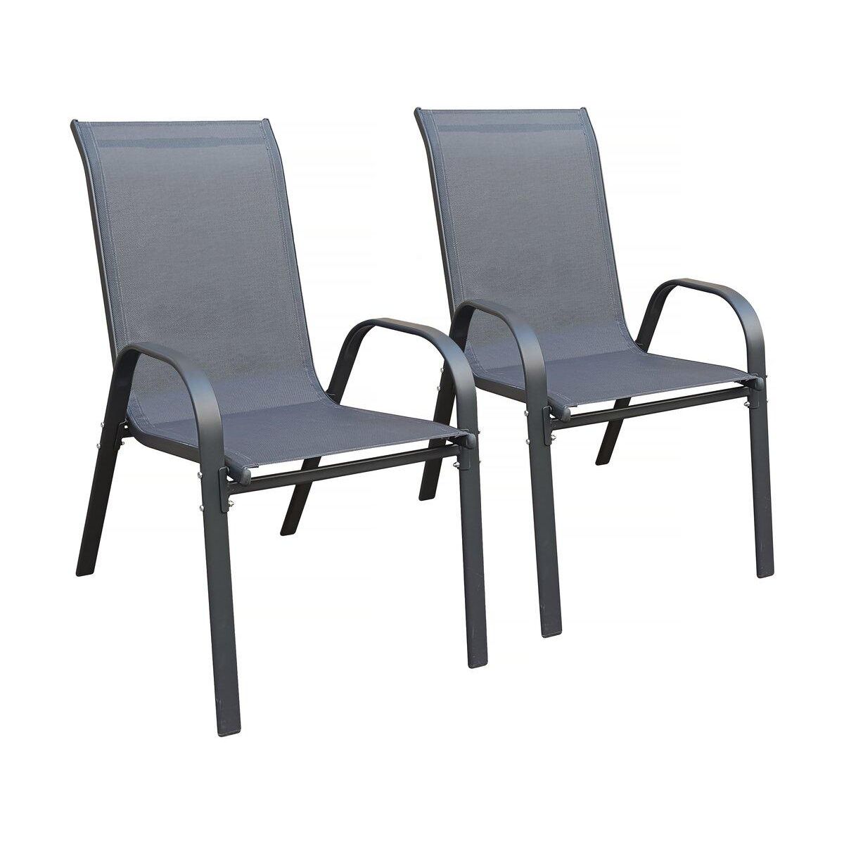 Habitat et Jardin Fauteuil jardin textilène  Cordoba  - Phoenix - Lot de 2 - Anthracite