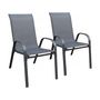 Voir la diapositive 1 : Habitat et Jardin Fauteuil jardin textilène  Cordoba  - Phoenix - Lot de 2 - Anthracite