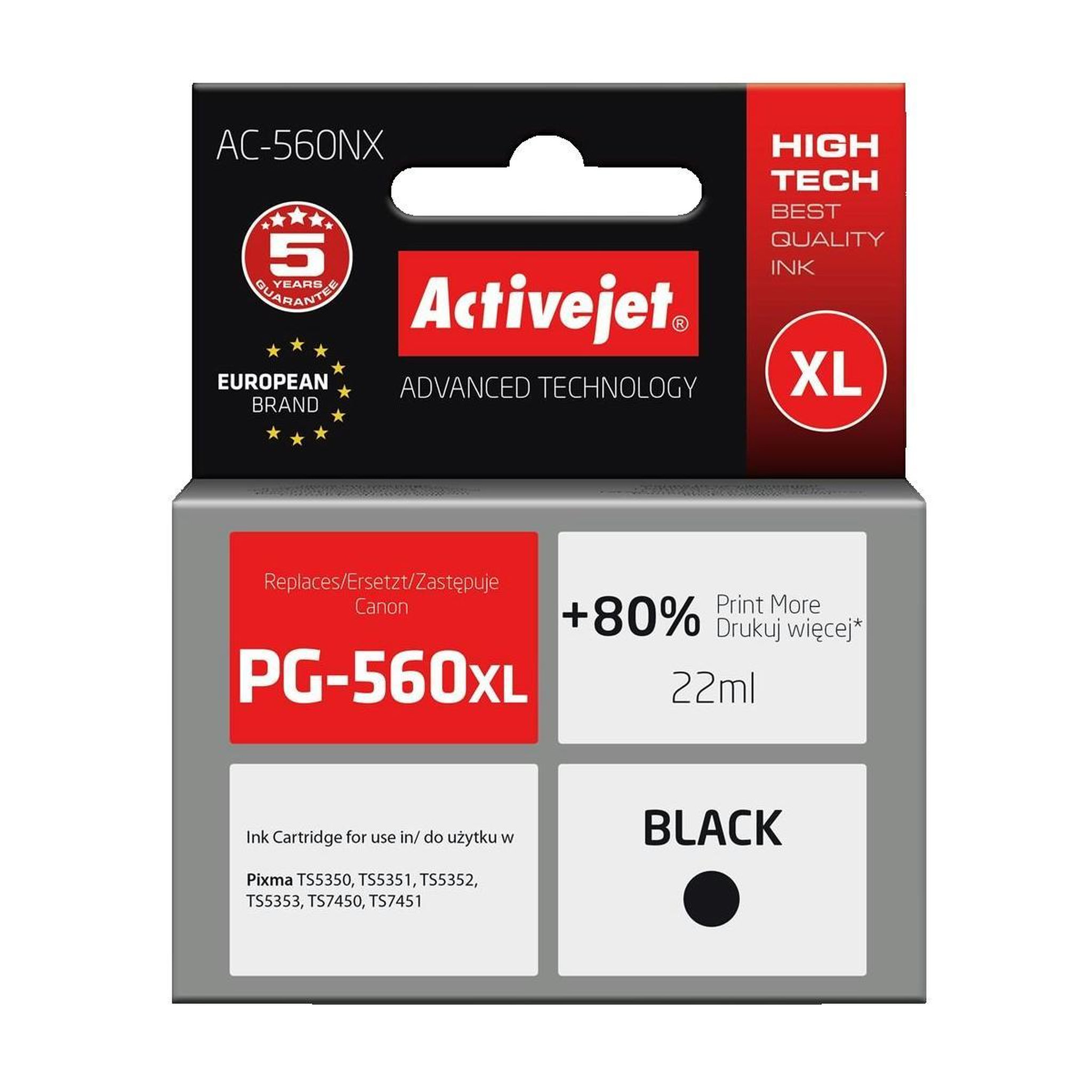 Voir la diapositive 2 : ActiveJet Cartouche d'encre Activejet AC-560NX noir