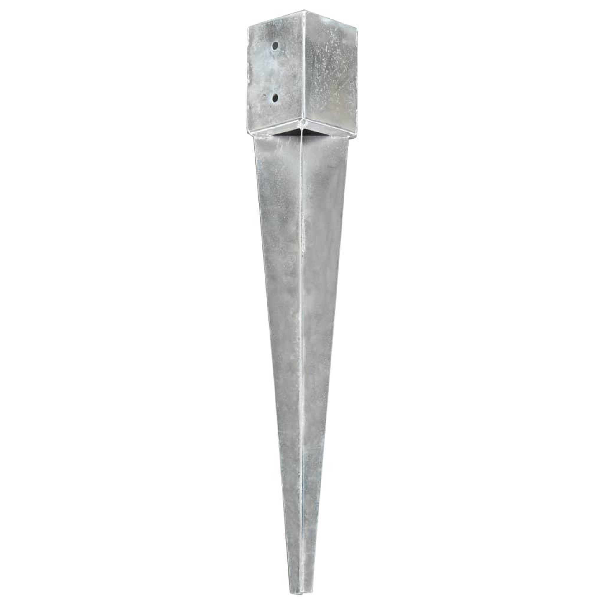 Voir la diapositive 2 : VIDAXL Piquets au sol 2 pcs Argente 10x10x76 cm Acier galvanise