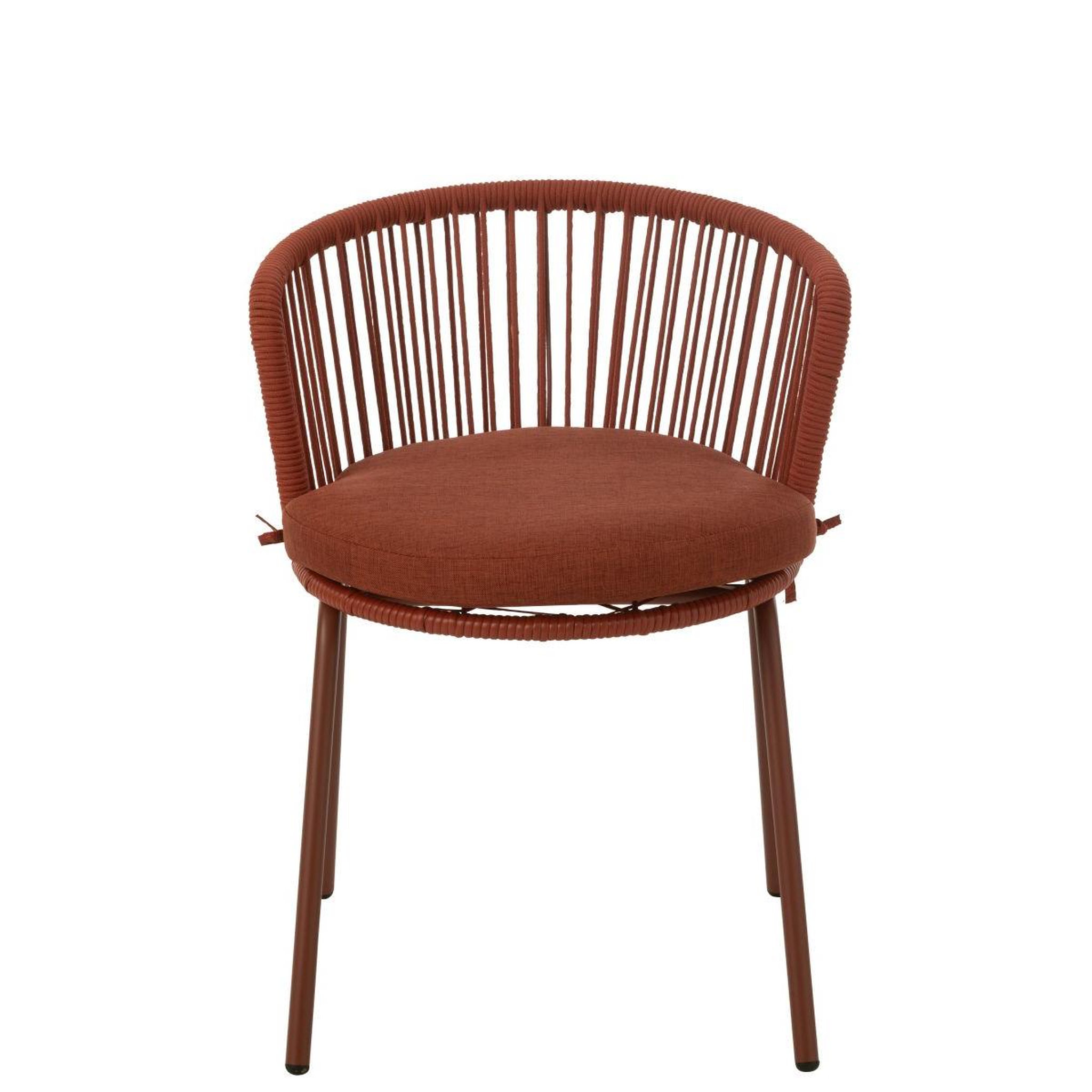Voir la diapositive 2 : J-LINE Chaise design corde  toa  75cm rouge