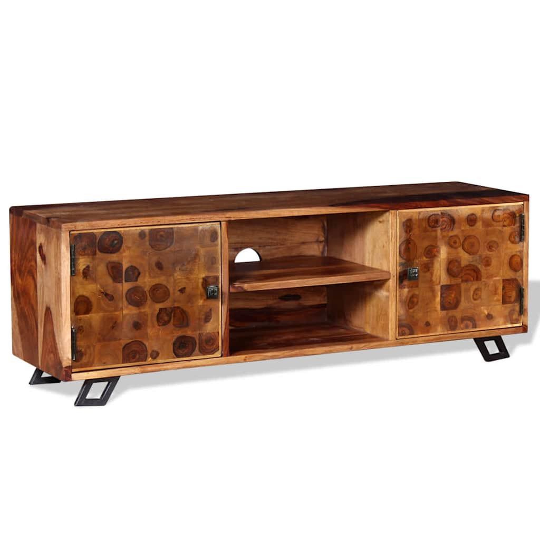 Voir la diapositive 2 : VIDAXL Meuble TV Bois massif 120x30x40 cm