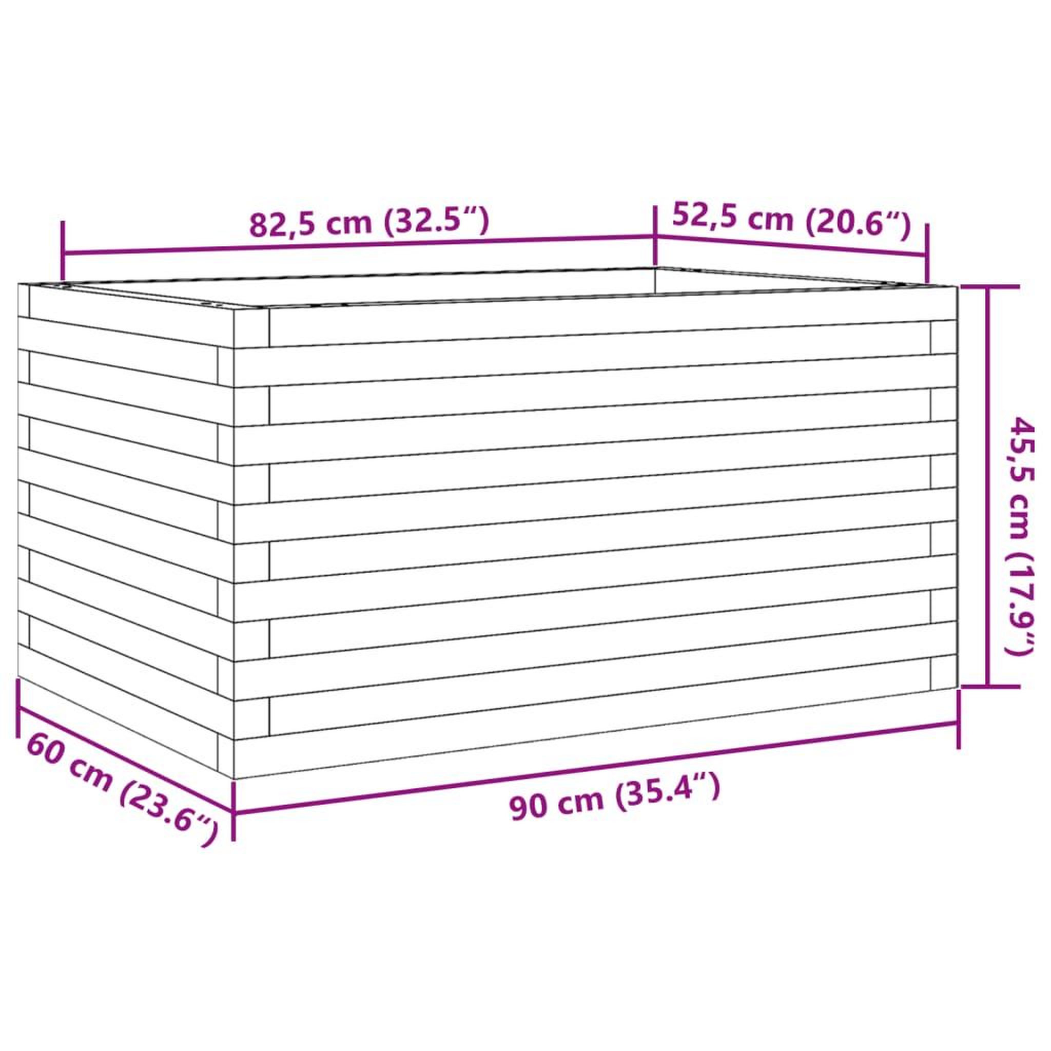 Voir la diapositive 6 : VIDAXL Jardiniere 90x60x45,5 cm bois massif de douglas