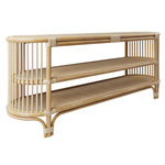 MAISON PAVANE Console 140 cm en rotin naturel avec étagères-Marthe