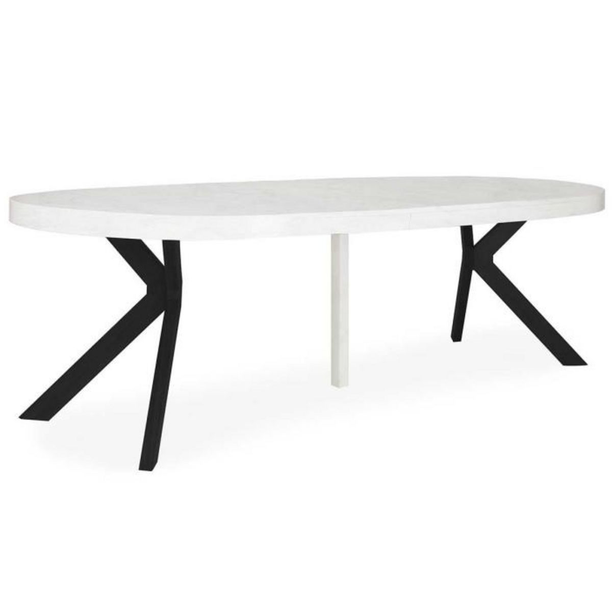 Paris Prix Table Ronde Extensible  Zefane  160-260cm Noir & Effet Marbre