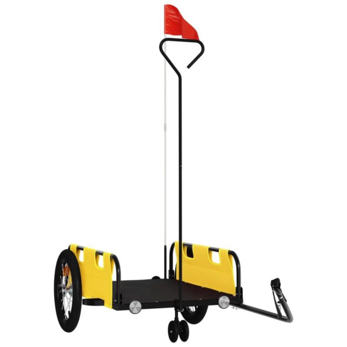 VIDAXL Remorque de vélo jaune tissu oxford et fer