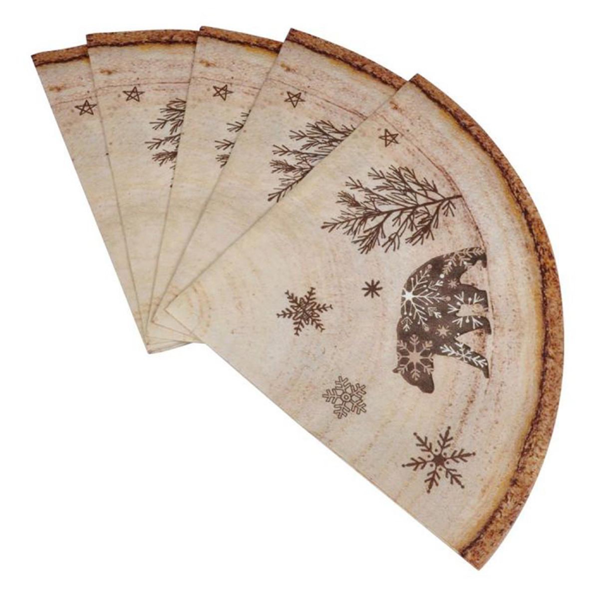 HOMEA Lot de 12 serviettes en papier  animal  32cm naturel