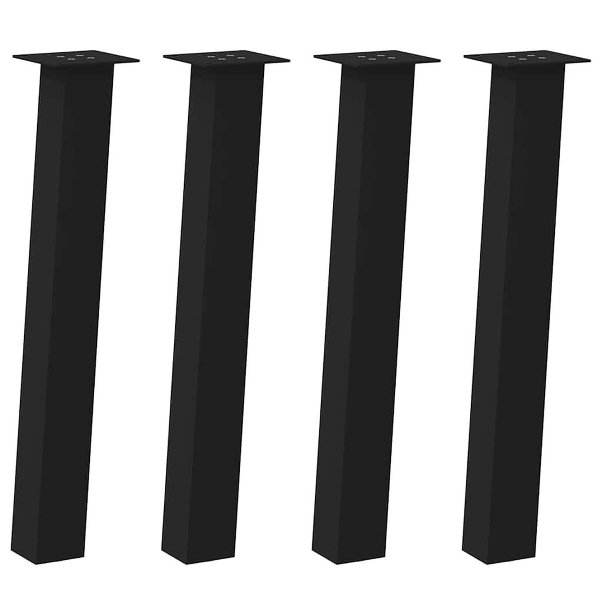 Voir la diapositive 2 : VIDAXL Pieds de table basse 4 pcs noir 72 cm acier