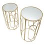 Voir la diapositive 6 : Paris Prix Lot de 2 Tables d'Appoint Gigogne Ronde  Arty  70cm Or