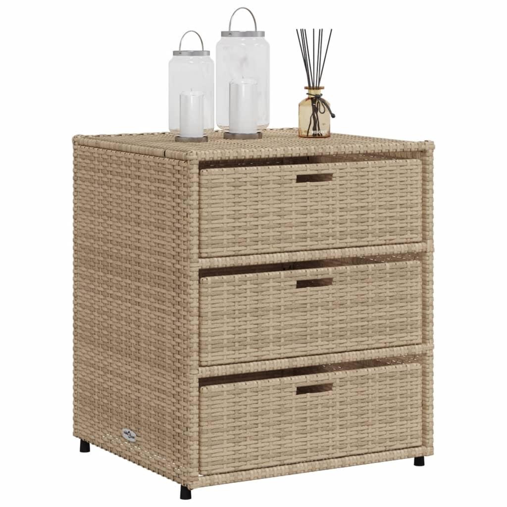 Voir la diapositive 4 : VIDAXL Armoire de rangement de jardin beige 55x59x69 cm resine tressee