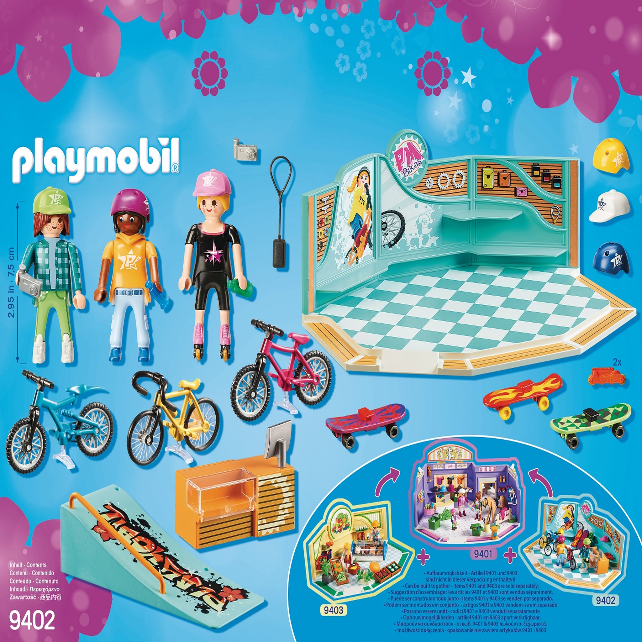 Voir la diapositive 2 : PLAYMOBIL 9402 - City Life - Boutique de skate et vélos
