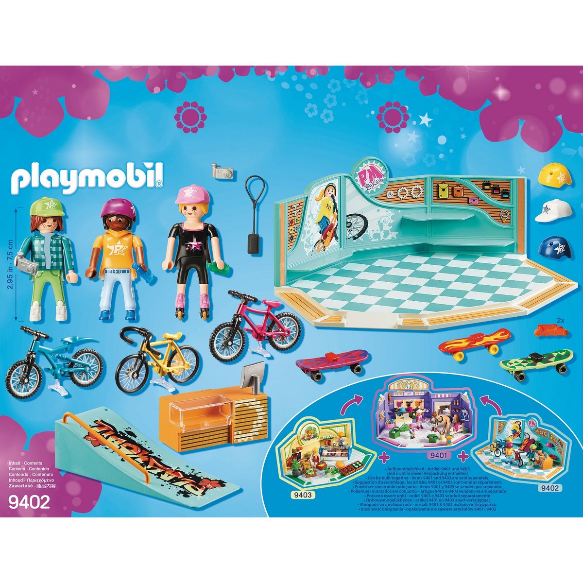 PLAYMOBIL 9402 - City Life - Boutique de skate et vélos