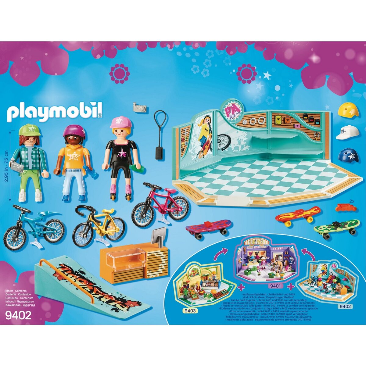 PLAYMOBIL 9402 - City Life - Boutique de skate et vélos
