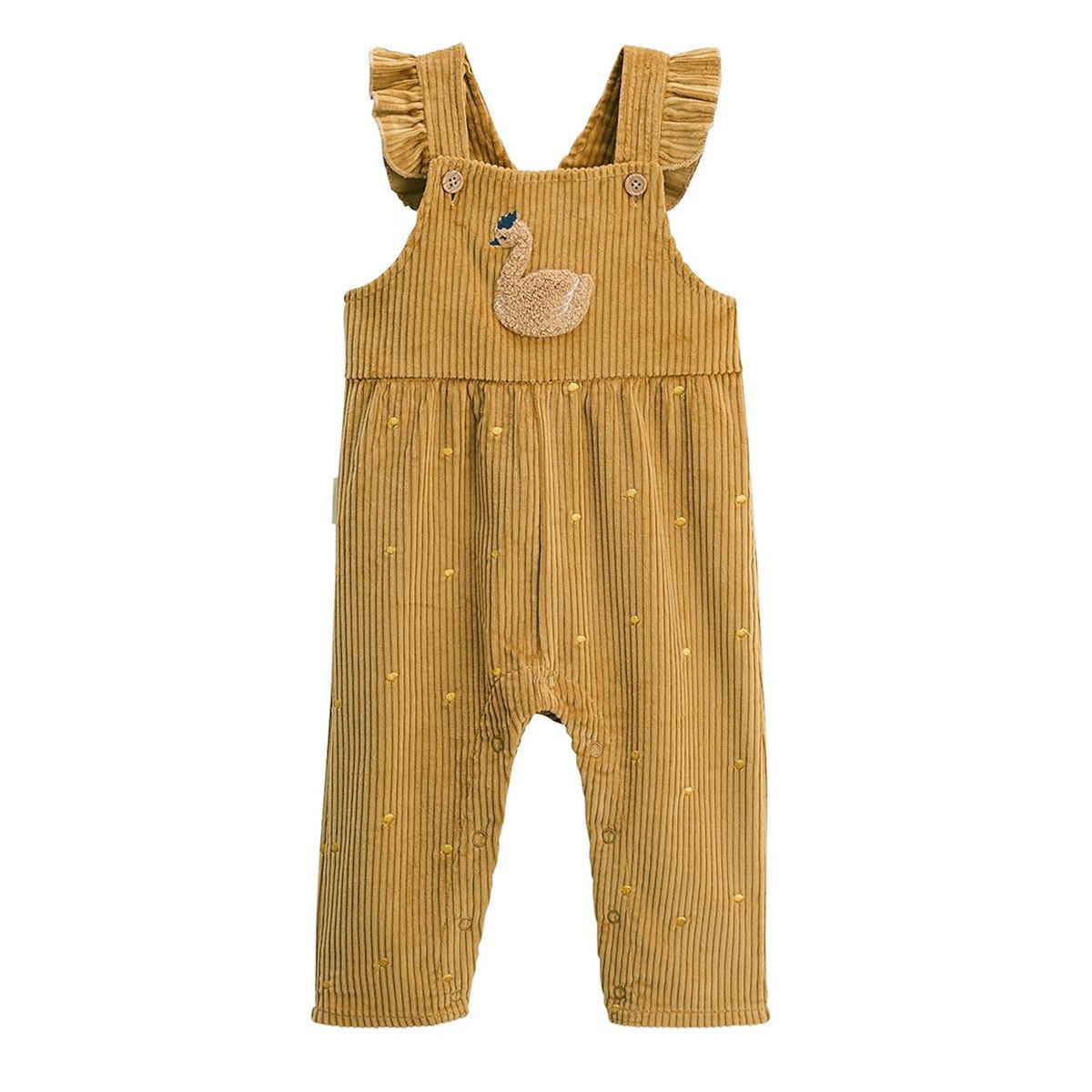 Petit Béguin Salopette bébé en velours côtelé Swan