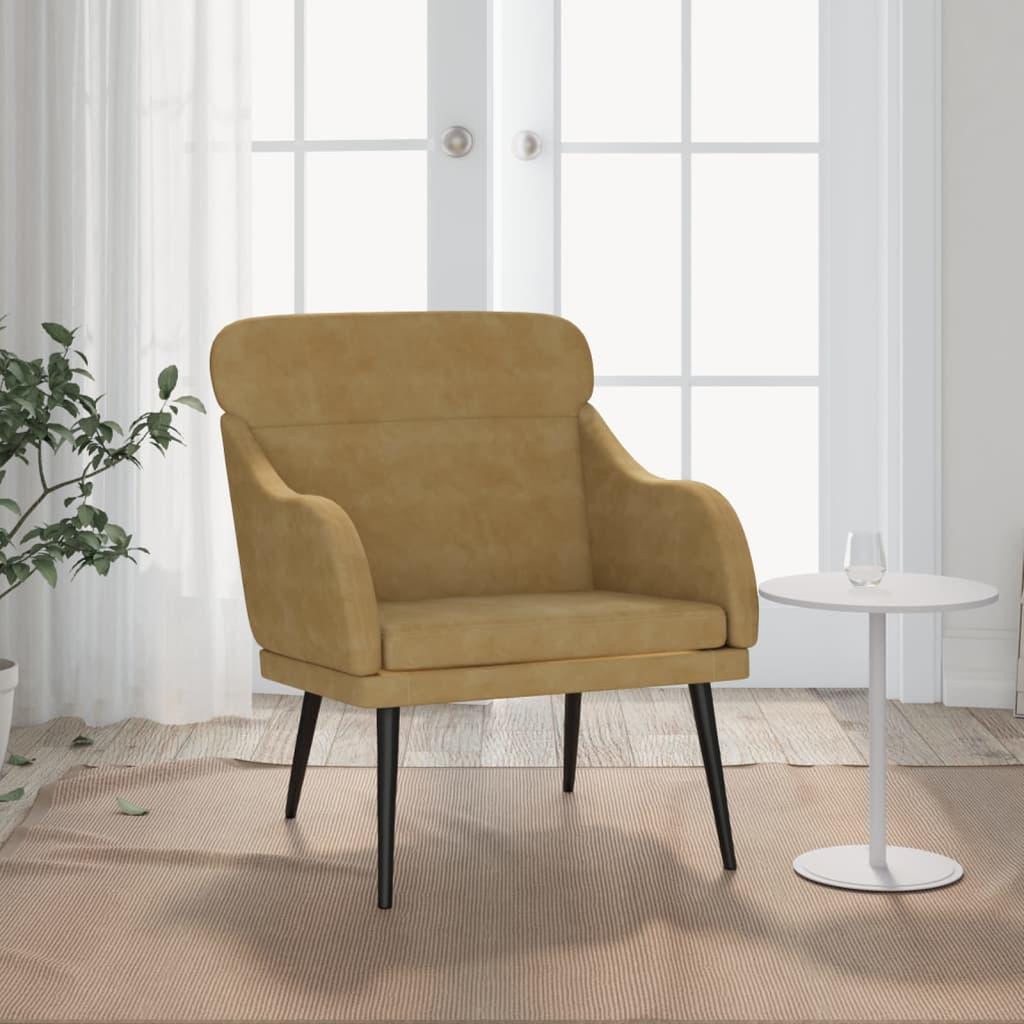 Voir la diapositive 1 : VIDAXL Fauteuil Marron 63x76x80 cm Velours