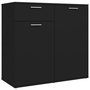Voir la diapositive 2 : VIDAXL Buffet noir 80x36x75 cm bois d'ingenierie
