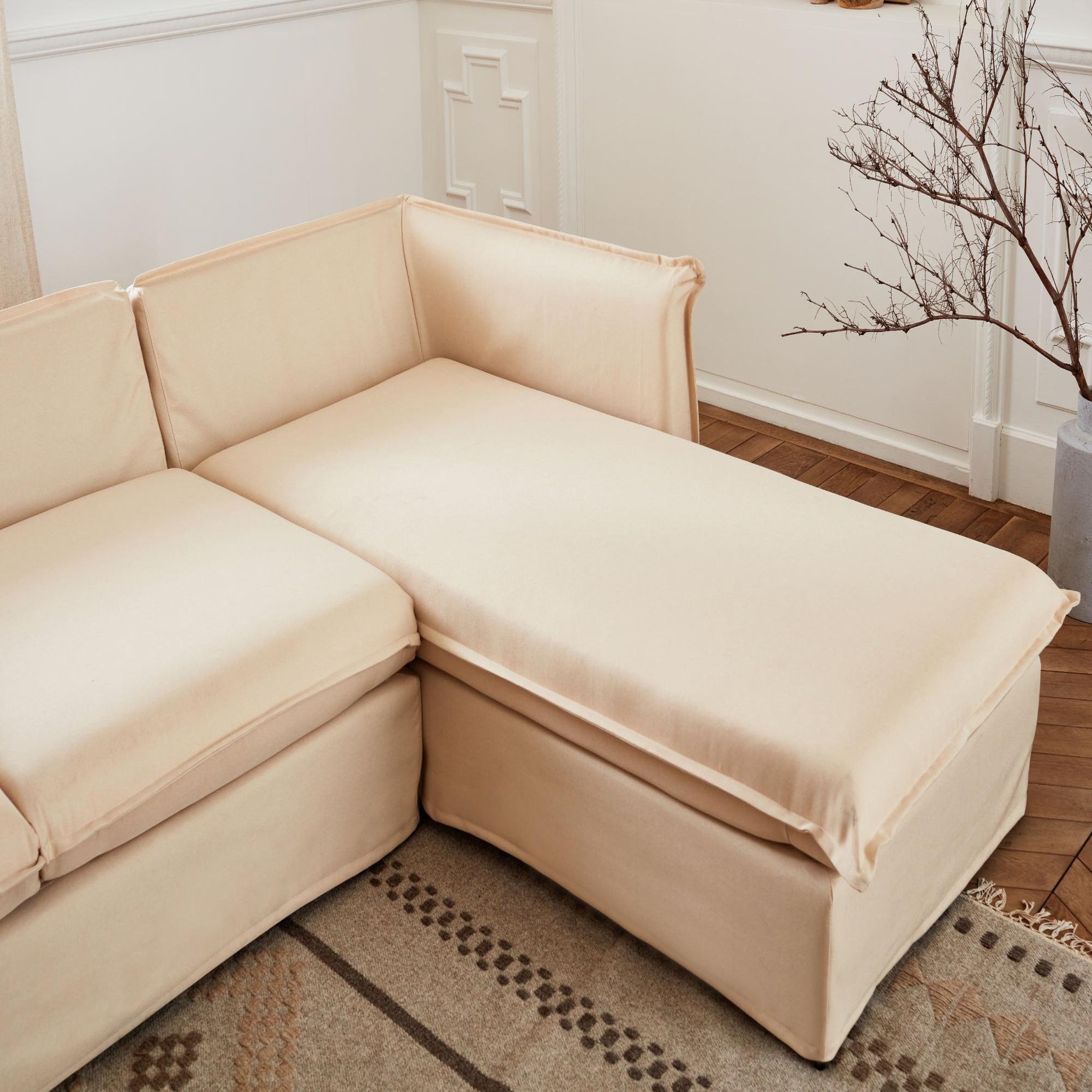 Voir la diapositive 3 : LISA DESIGN Adriann - canapé d'angle droit fixe - 4 places - en tissu déhoussable