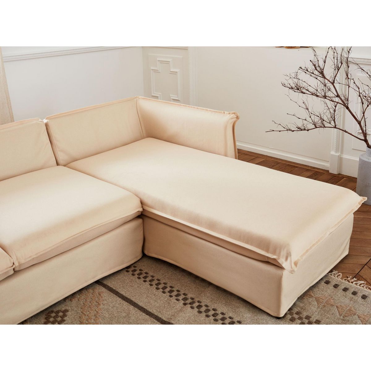 LISA DESIGN Adriann - canapé d'angle droit fixe - 4 places - en tissu déhoussable