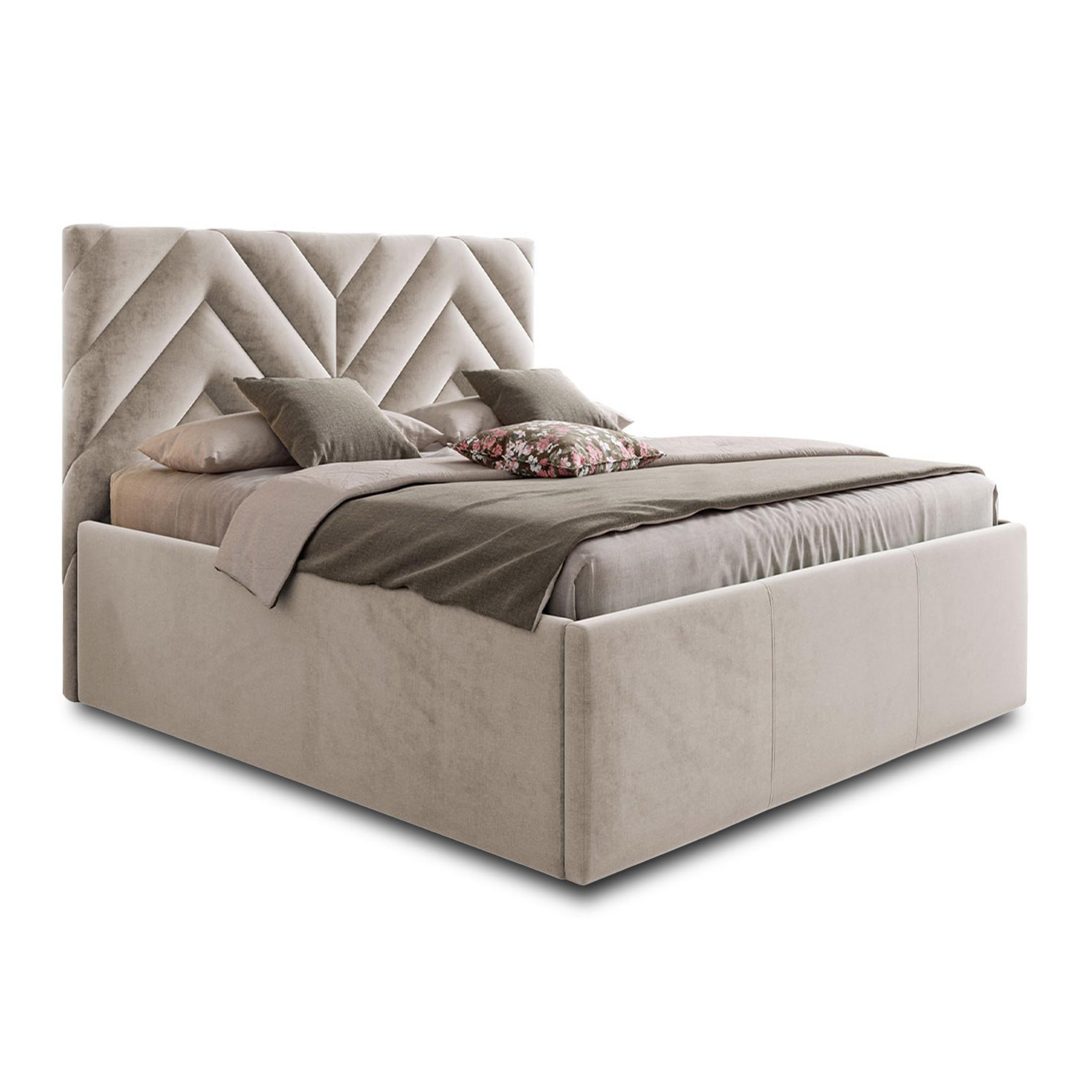 Voir la diapositive 3 : BEST MOBILIER Santiago - lit coffre - 180x200 - sommier inclus - en velours
