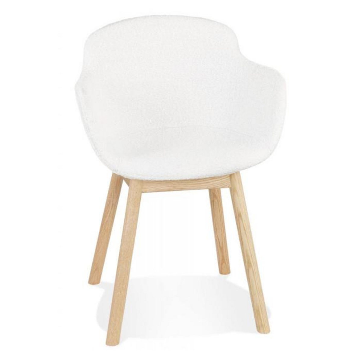 Paris Prix Chaise Design en Tissu Bouclé  Jessie  80cm Blanc