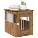 VIDAXL Meuble de cage pour chiens chêne artisanal 55x75x65 cm
