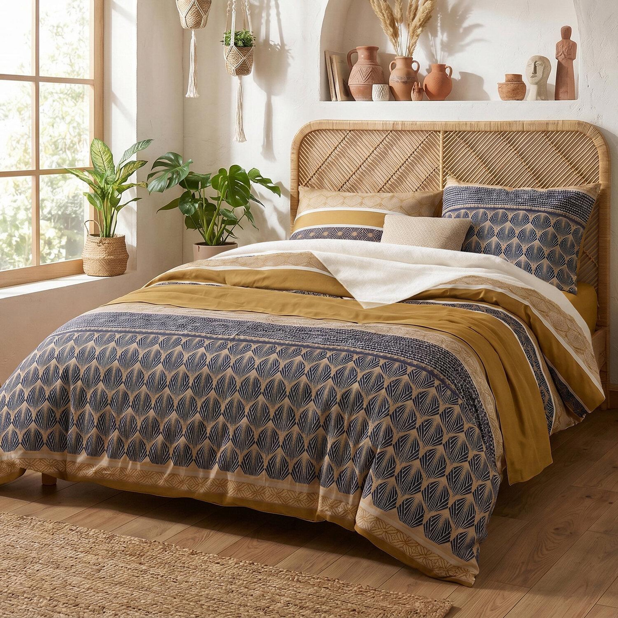 Voir la diapositive 3 : ATELIER DU COTON Parure housse de couette en coton 57 fils celorn