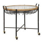 Paris Prix Table Basse à Roulettes  Cebu  70cm Noir & Naturel