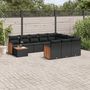 Voir la diapositive 1 : VIDAXL Salon de jardin 11 pcs avec coussins noir resine tressee