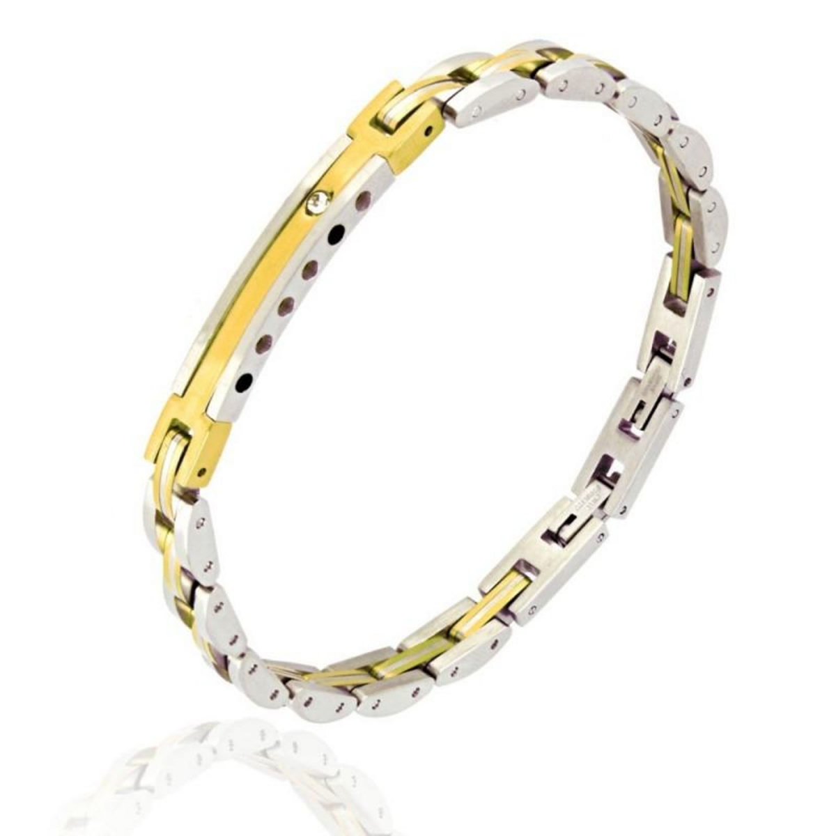 L'ATELIER D'AZUR Bracelet Acier Avec Plaque - Homme