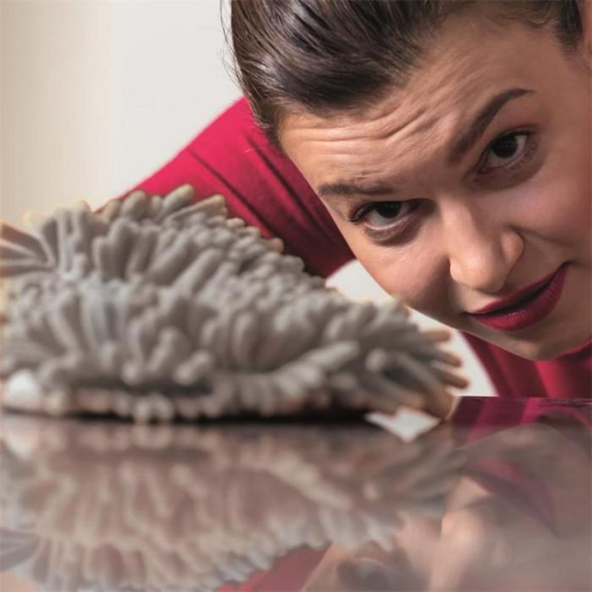 Paris Prix Gant Microfibre  Chenille  25cm Gris