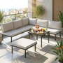 Voir la diapositive 6 : OUTSUNNY Salon de jardin d'angle modulable 6 places avec repose-pieds table basse