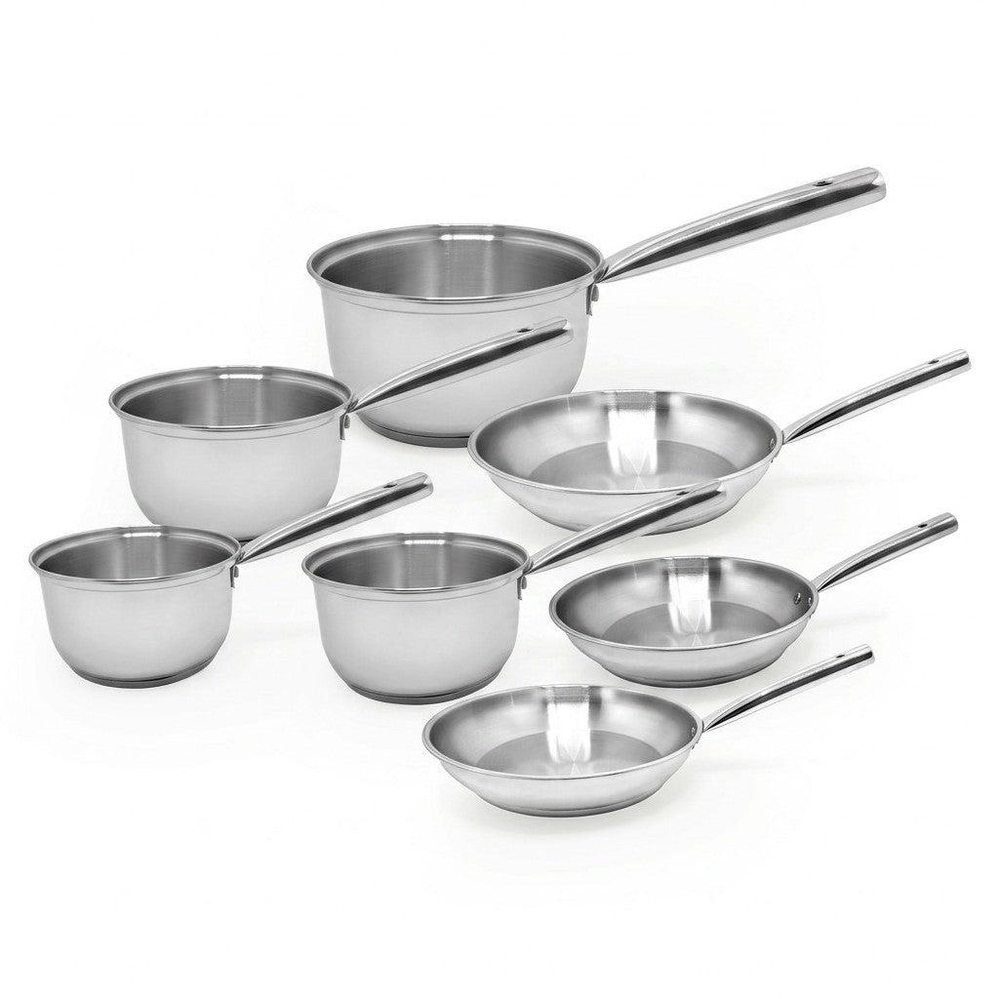 Fackelmann Lot de 4 casseroles 16/18/20/22 cm et 3 poêles 20/24/28 cm en inox fackelmann rhona