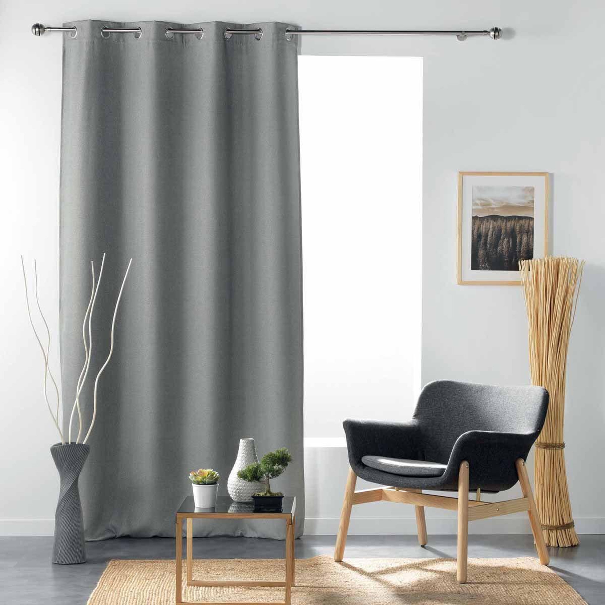 Voir la diapositive 3 : Douceur d'Intérieur Rideau occultant  tissea  135x240cm gris