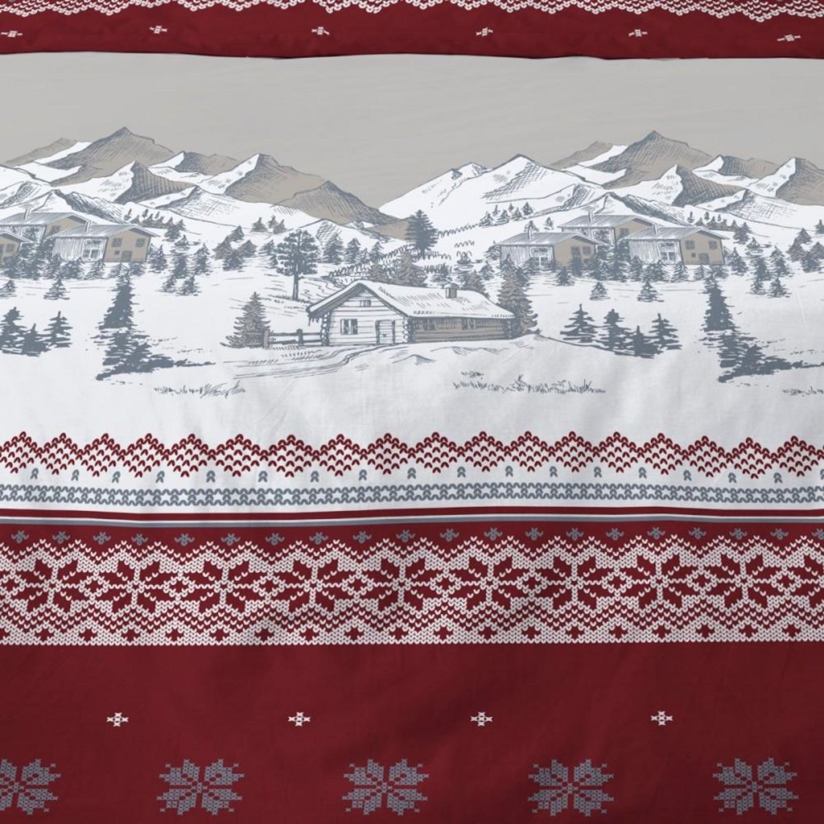 Dourev Housse de couette 240x220 + 2 taies flanelle 100% coton