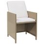 Voir la diapositive 3 : VIDAXL Chaises a manger de jardin et coussins lot de 4 beige rotin