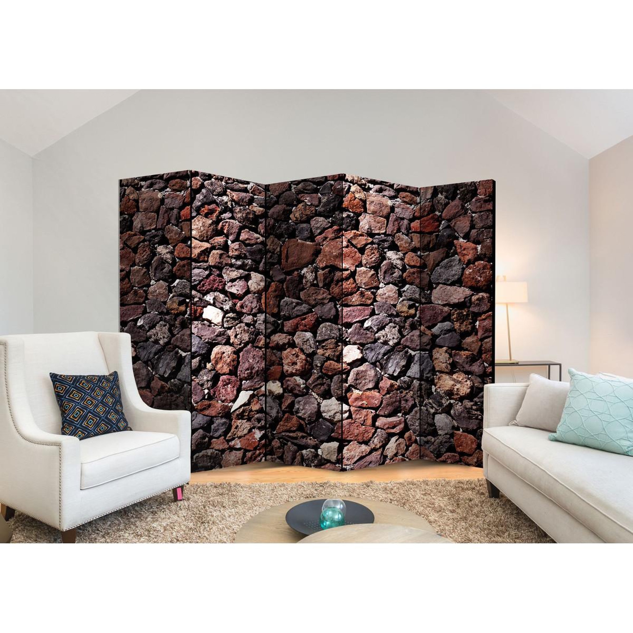 Voir la diapositive 2 : Paris Prix Paravent 5 volets  stony castle  172x225cm