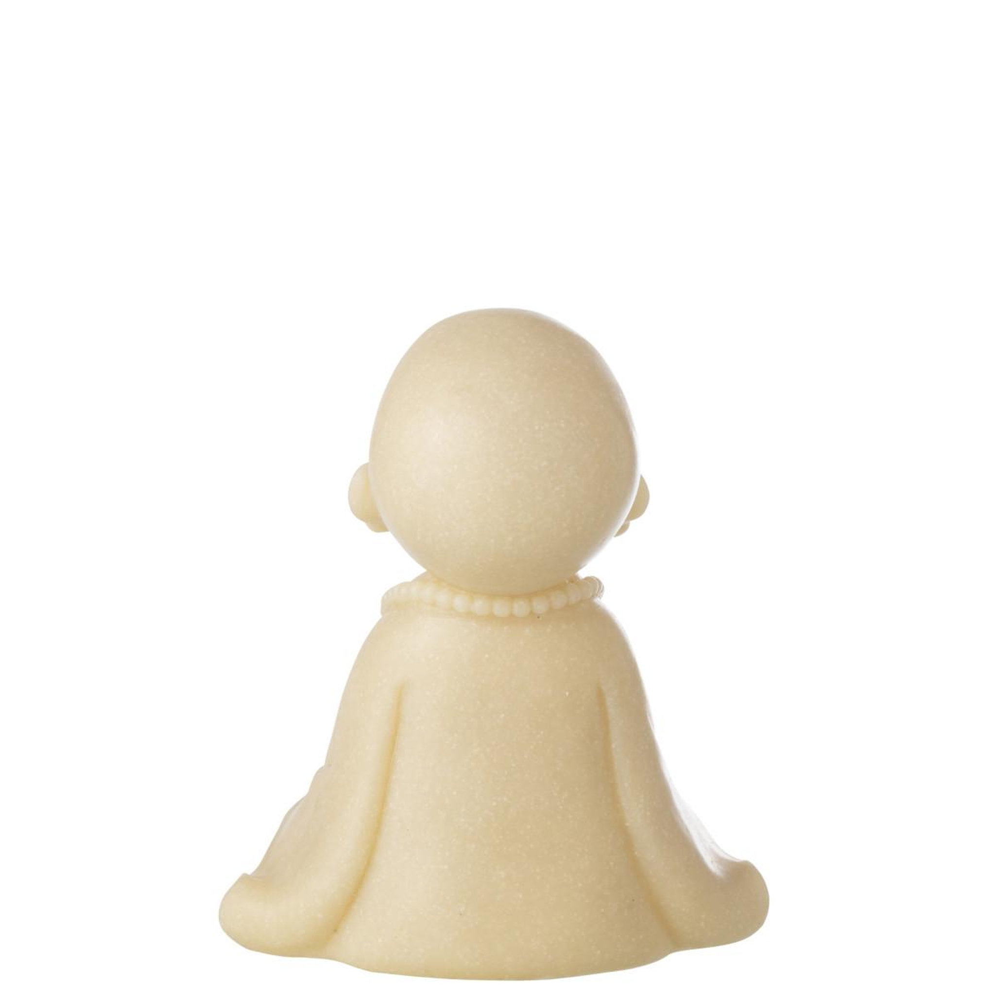 Voir la diapositive 3 : J-LINE Statuette déco moine zen  bodhi  23cm jaune