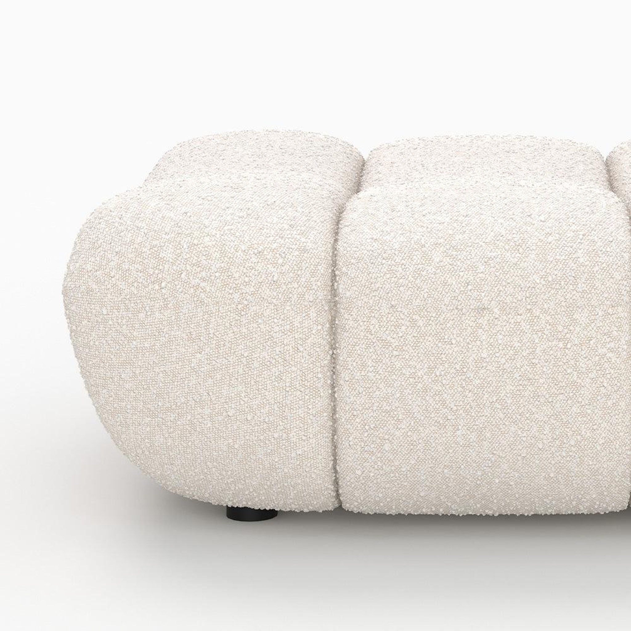 Voir la diapositive 3 : MAISON PAVANE Pouf repose-pieds en tissu bouclé blanc-teddy
