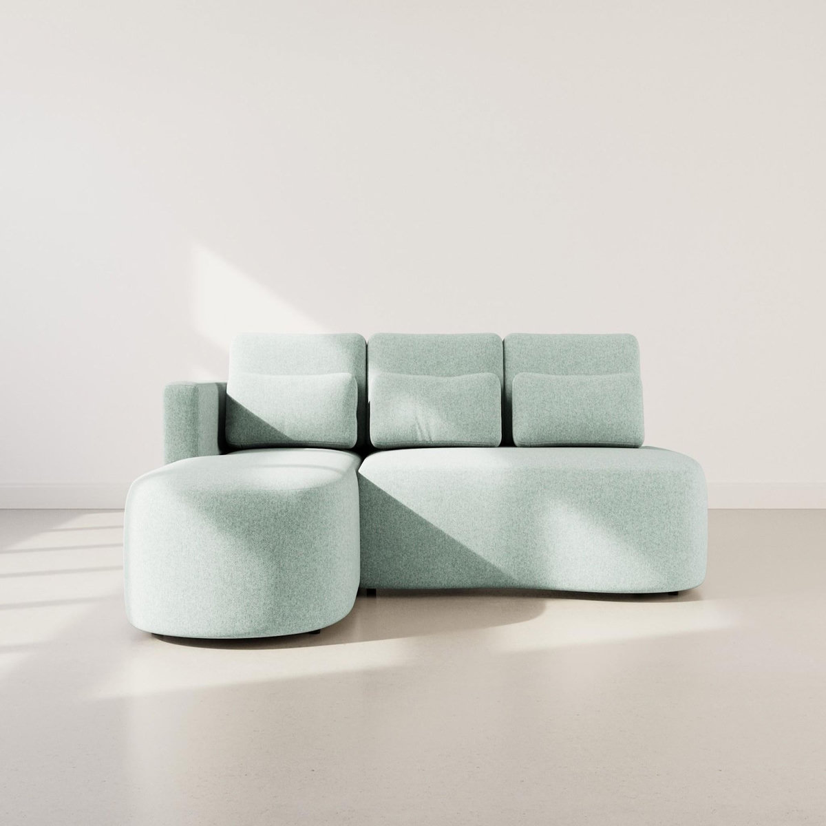 LISA DESIGN Mahina - canapé d'angle gauche 4 places convertible avec coffre en tissu texturé