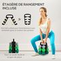Voir la diapositive 4 : HOMCOM Support noir pour 6 haltères vinyles - 6 haltères incluses total 24 Kg - noir gris vert