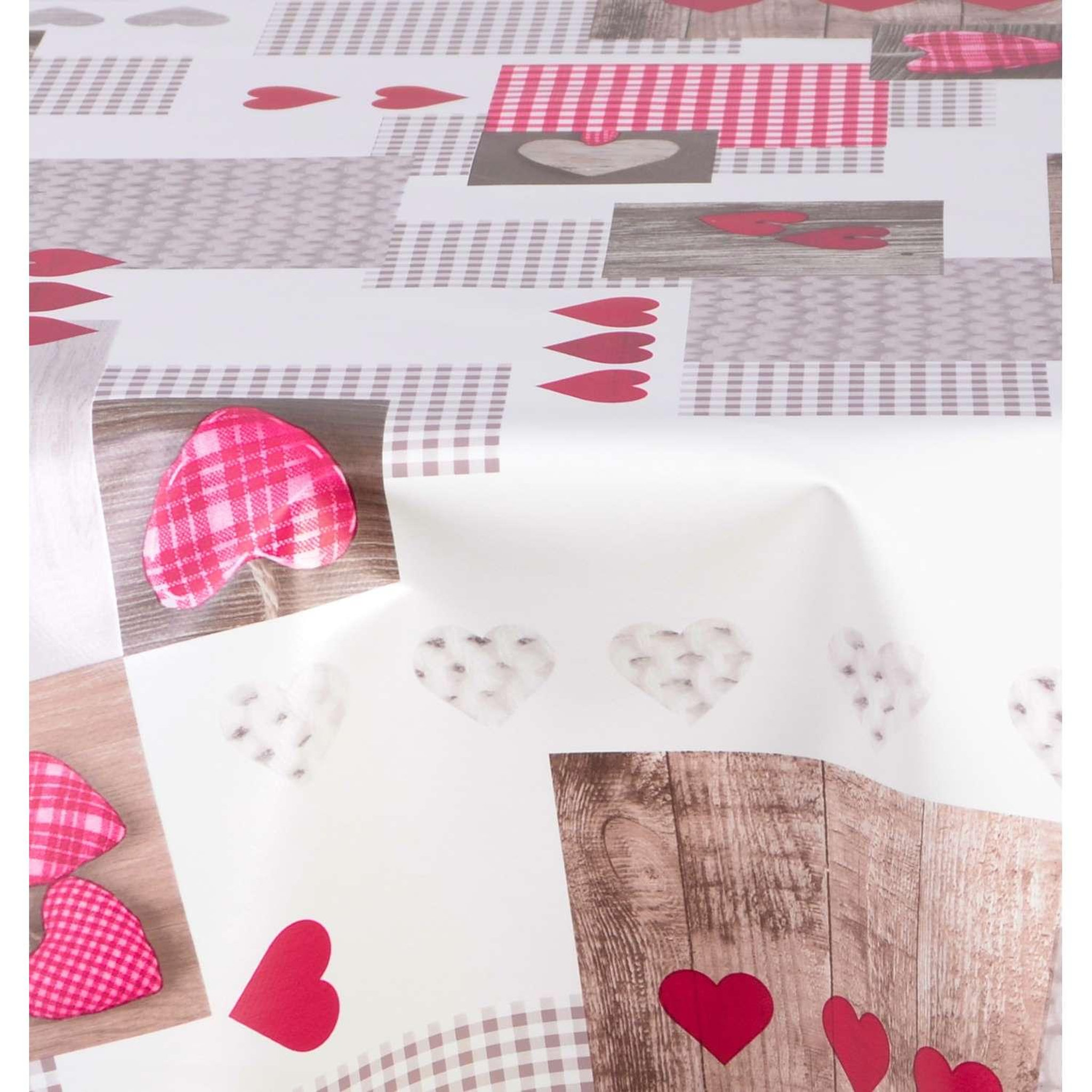 Voir la diapositive 3 : HABITABLE Nappe en toile cirée ronde Aspen - Diam. 135 cm - Rouge