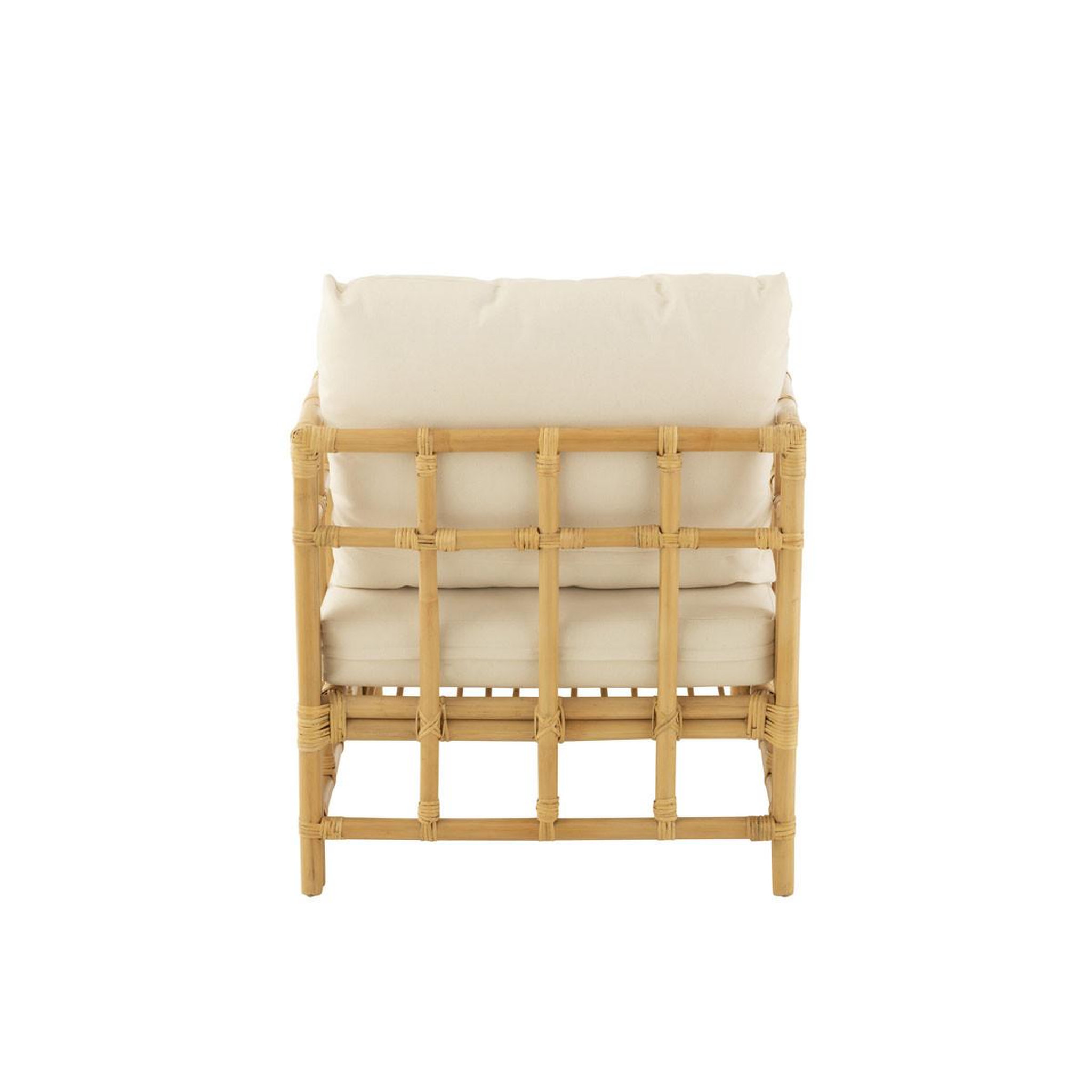 Voir la diapositive 4 : J-LINE Fauteuil en rotin & coussin  elise  73cm naturel