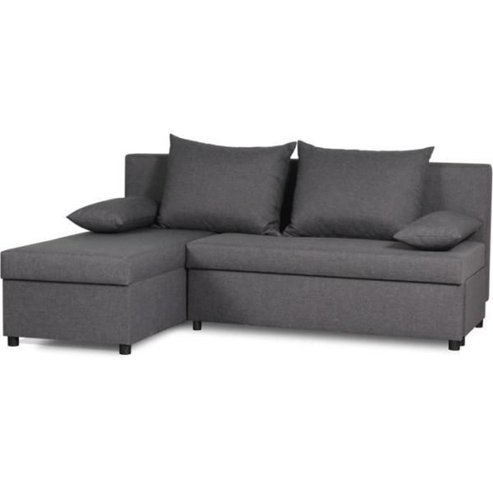 Voir la diapositive 2 : MARKET24 Canapé d'angle réversible – Tissu Gris – L 192 x P 143 x H 79 cm – JOSS - Fabriqué en Ukraine