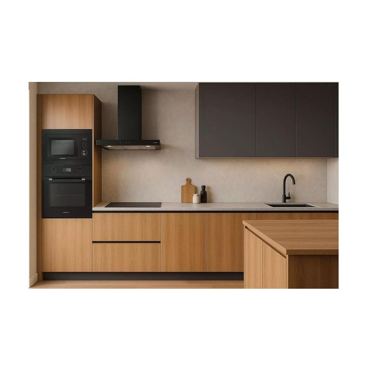 Airlux Hotte décorative murale 60cm 636m3/h noir - AHBS660BK