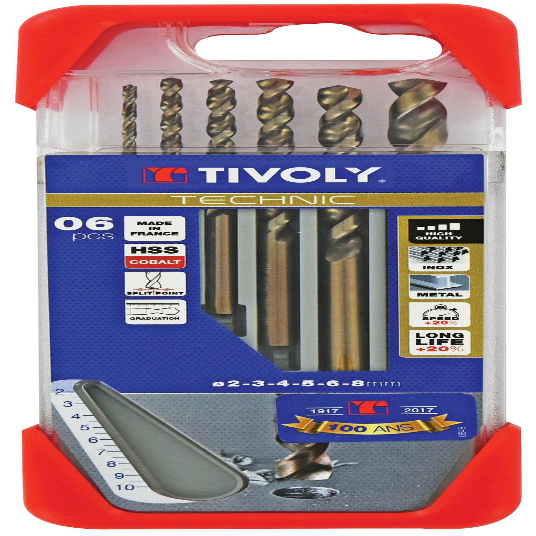 TIVOLY Coffret de 6 forets technic métal, Diam.2 à 8 mm TIVOLY 11468470047