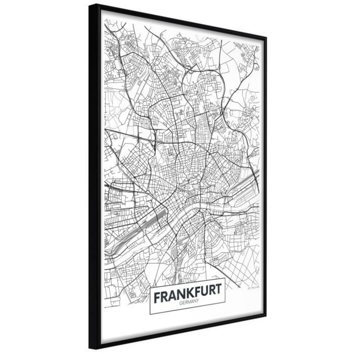 Paris Prix Affiche Murale Encadrée  City map Frankfurt