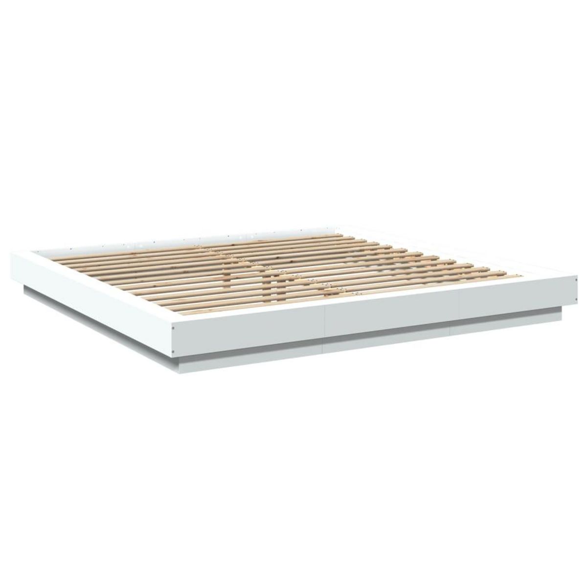 VIDAXL Cadre de lit avec lumieres LED sans matelas blanc 180x200 cm