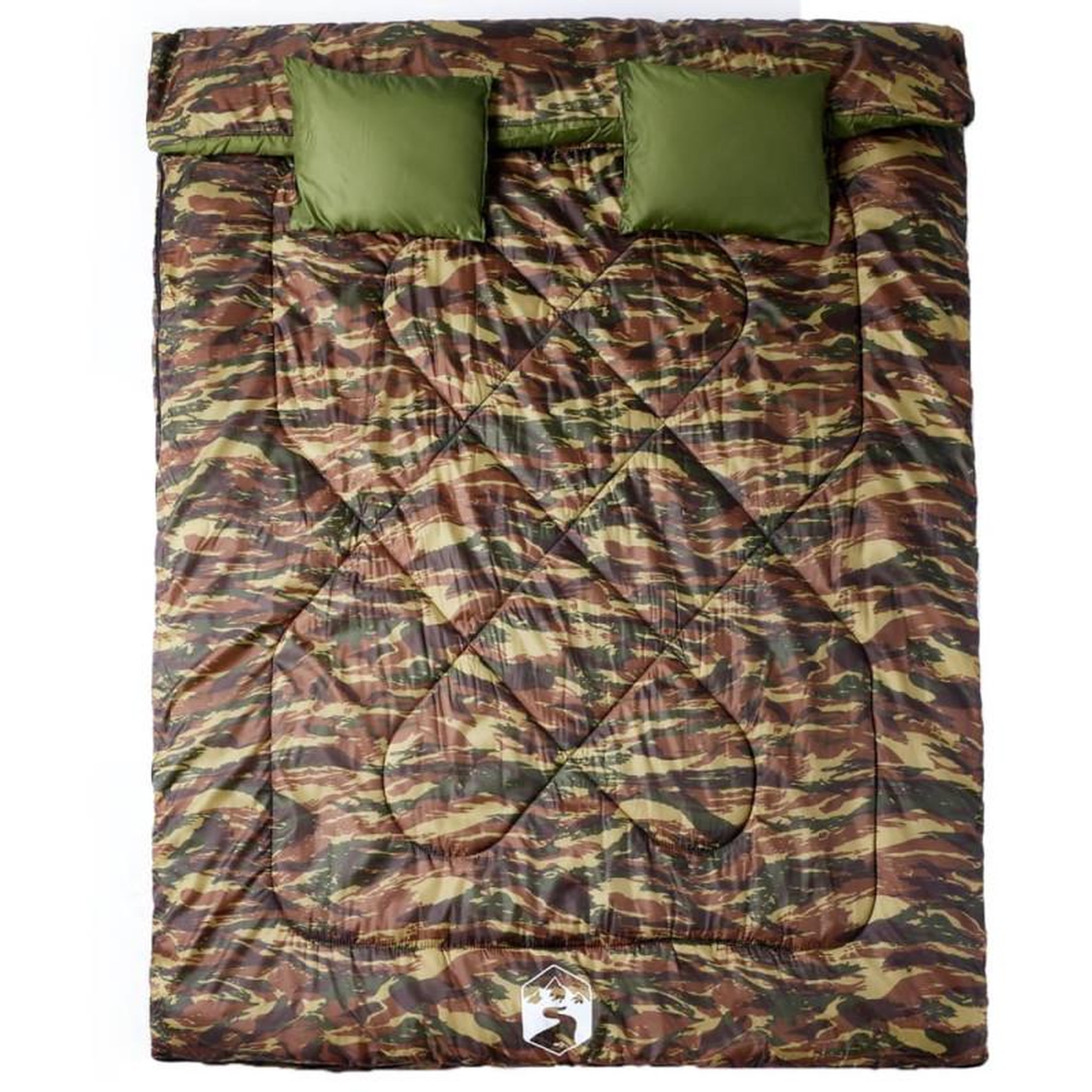 Voir la diapositive 2 : VIDAXL Sac de couchage double et oreillers adultes camping 3 4 saisons