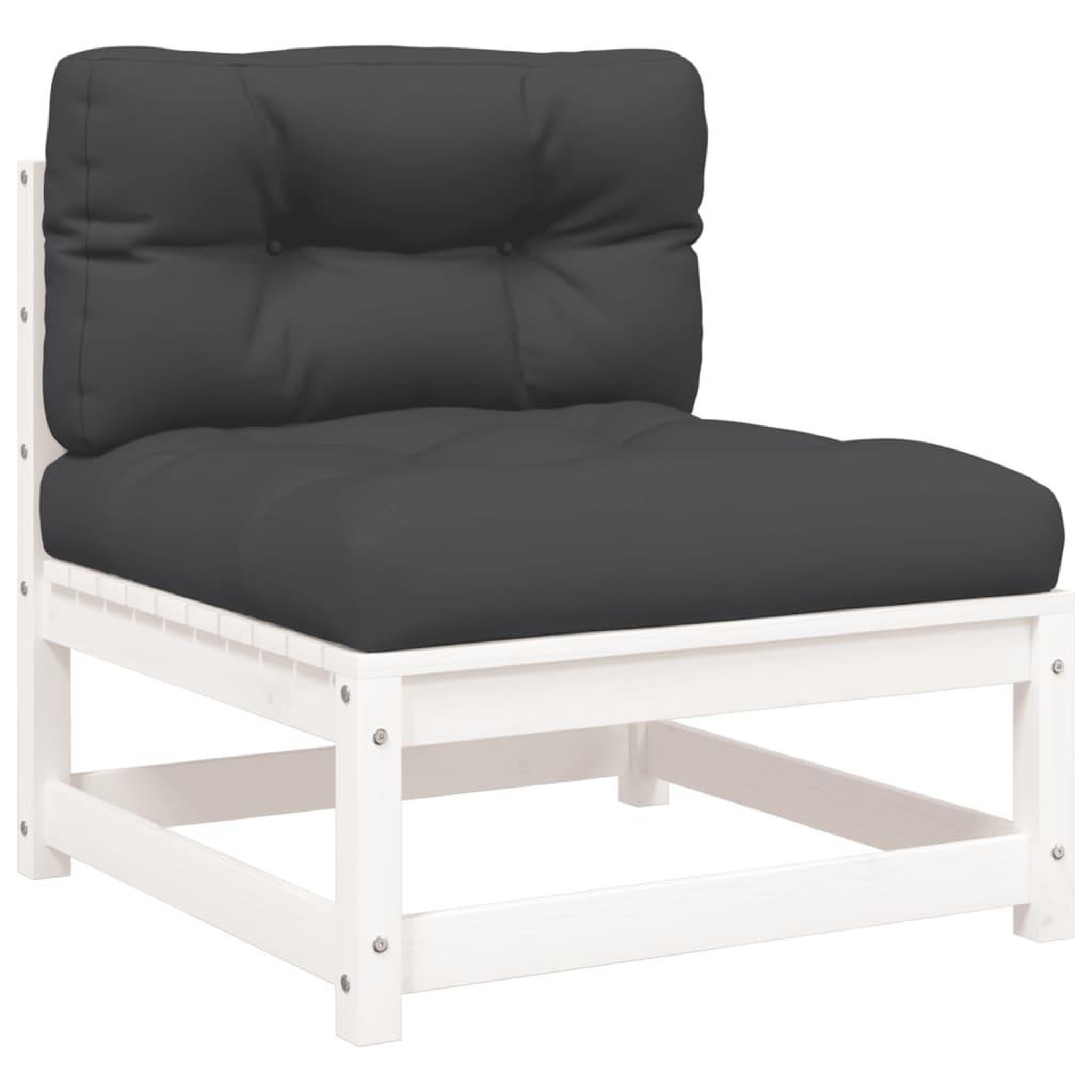 Voir la diapositive 5 : VIDAXL Canapes de jardin sans accoudoirs coussins 2pcs bois massif pin